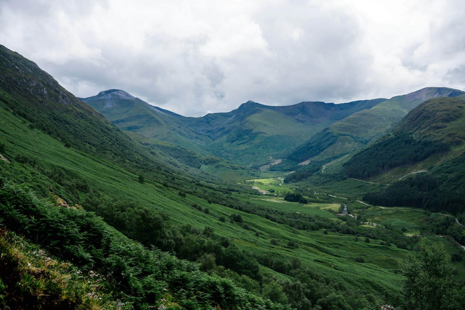 Barren Scottish Highland landscape at Glencoe